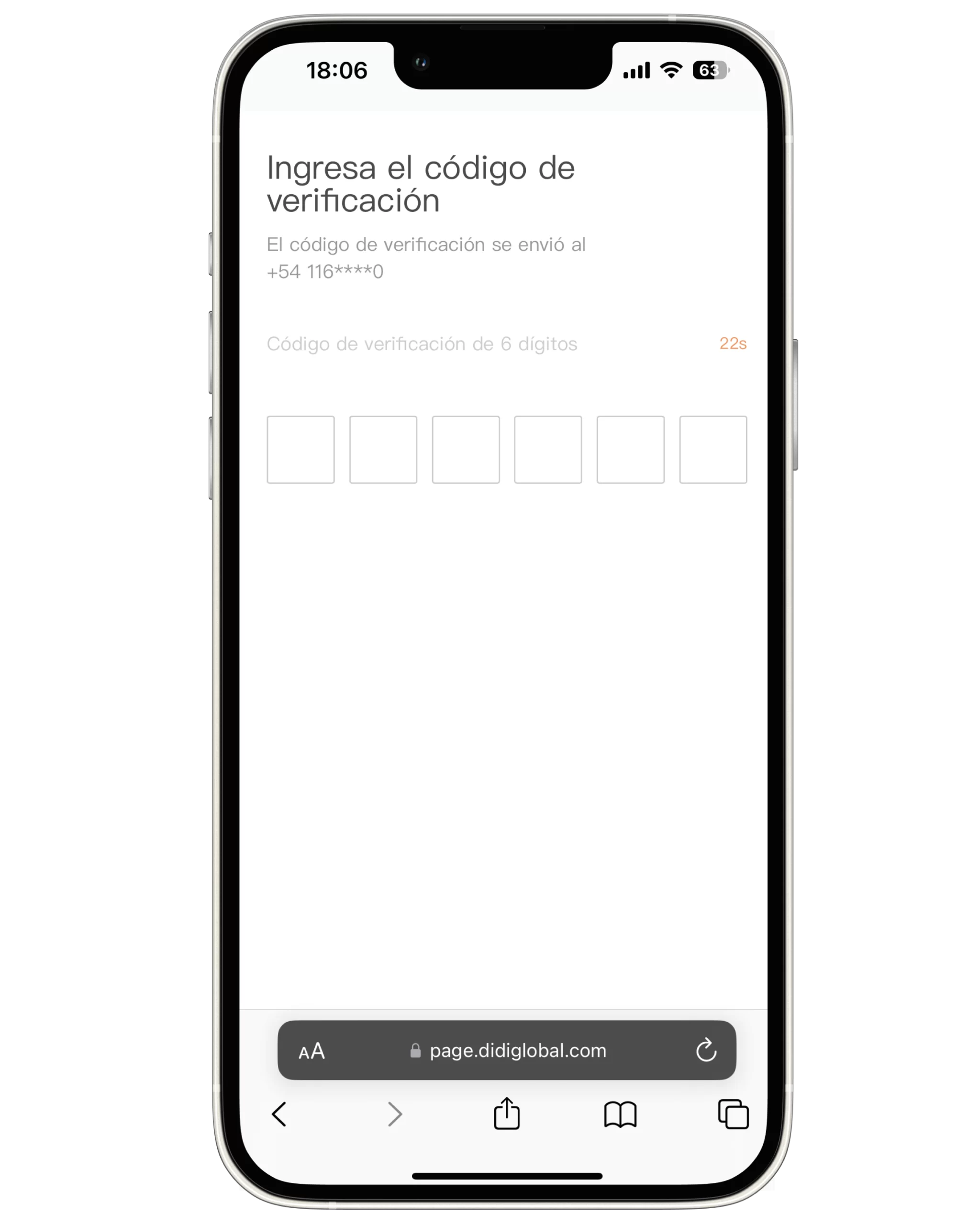 Paso 2 - Ingresá el código que te llego por sms